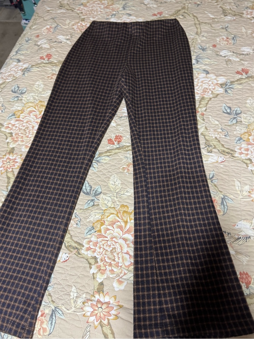 Urban Outfitters Brown Checked Women's Trousers